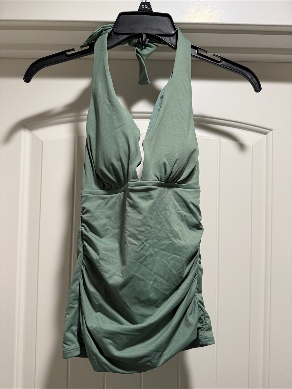 Shade & Shore Sage Green Halter Tankini Swim top